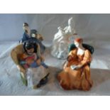 Four Royal Doulton figurines, to include: Romance (HN2430), Sweet Dreams (HN2380),