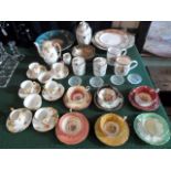 A large quantity of ceramics and glass, to include: six cabinet cabinet cups & saucers,