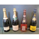 A bottle of Oudinot Champagne, 75cl, together with a bottle of Offenbach Champagne, 75cl,