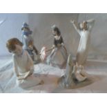 A Lladro figurine of a girl holding a parasol (5210),