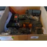 A collection of die-cast vehicles, to include Dinky military examples and other related items.