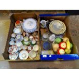 Two boxes containing a quantity of assorted china, to include: cabinet cups & saucers,