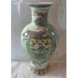 An early 20th century large Chinese Famille Verte baluster vase,