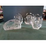 A collection of four Scandinavian crystal glass sculptures,