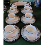 A Continental part-china tea set, a six place setting, comprising: trios,