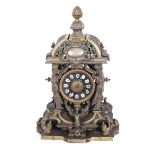 French Renaissance Revival mantel clock late 19th century, H12" W8" D5 1/2"