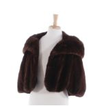 Mink cape Robinson's fur label, approx. size medium, L17 1/2" shoulder 18"