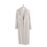 White mink coat approx. size medium, L51" shoulder 18"