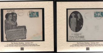 Rare Pair of Edward and Wallis Simpson illustrated covers. Housed in a charming presentation folder,
