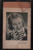 Gracie Fields Vintage Framed Autographs Collection. Two large framed vintage autographed photos of