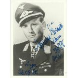 Johannes Weise signed b/w photo.  (7 March 1915 ñ 16 August 1991) was a German Luftwaffe pilot