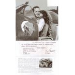 Squadron Leader Arthur H. Sager DFC RCAF Signature of WW2 RAF fighter ace with 5 victories.Good