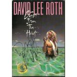 David Lee Roth signed colour postcard.   Good condition. All signed items come with Certificate of