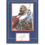 Adel Taarabt mounted signature piece and photograph. Former QPR and Spurs footballer. Good