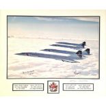 Concorde pilots limited edition signed photo. Limited Four Concordes Photograph 23 x16 Inches by