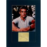 Sean Connery autographed presentation. Stunning 16x12 inch mounted autograph of Sean Connery,