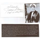 Capt James B. Cain Signature of†US Navy WWII ace 8.5†victories. †Good condition. All signed items