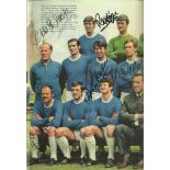 Everton FC double page colour team magazine photo for 1968/69 season signed by 11 of the players