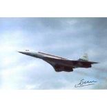 Concorde 001: 8x12 inch photo signed by early French Concorde test  Pilot, Gilbert Defer who flew