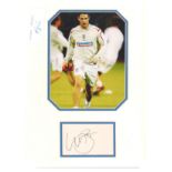 Wayne Bridge mounted signature piece and photograph. Former Manchester City and England footballer.