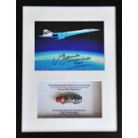 Genuine Concorde electrical loom plug plus signed photo presentation. A genuine electrical loom plug