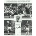 Sir Bobby Charlton signed 10x8 black and white unusual photograph taken from what seems to be a