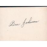 Ben Johnson, US film actor signature piece Good condition. All signed items come with Certificate of