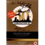 Coronation Street cast signed DVD boxset. Boxed set of three DVDs - The Stars of the Street, 50