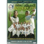 Bernhard Langer autographed 35th Ryder Cup DVD. Autographed on reverse by Darren Clark. Good
