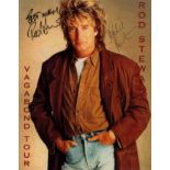 Rod Stewart and Rachael Hunter signed brochure. Tour brochure for Rod Stewart's Vagabond Tour signed