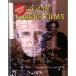 Horror actors signed book. Paperback edition of The A - Z of Horror Films by Howard Maxford.