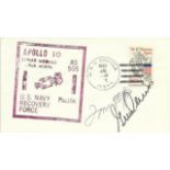 Apollo 10 signed FDC. Tom Stafford & Gene Cernan signed Apollo 10 1969 US Navy cover with USS