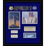 Apollo 1 crew signed presentation Gus Grissom signed cheque and Roger Chaffee , Edward White Jnr