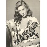 Lauren Bacall signed sepia postcard Good condition. All signed items come with Certificate of