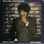 Phil Lynott signed 7 inch record. 7 inch record of Dear Miss Lonely Hearts by Phil Lynott, better
