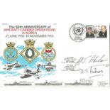 H J Abraham and D T Andrews signed 50th anniversary of Aircraft carrier operations in Korea cover