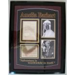 Amelia Earhart signed framed letter. Overall size 30x23 inches. Typed letter on Earharts