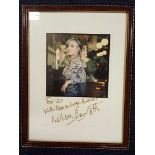 Lesley Garrett signed 12x8 colour photo. Dedicated. Framed. Approx overall size 44cm x 34 cm.