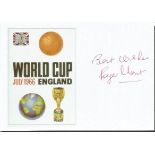 Roger Hunt signed 1966 Printed 6 x 4 inch card Good condition. All signed items come with a