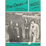 10cc autographed sheet music. Sheet music for The Dean and I by 10cc autographed by the band on