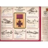 A4 size RAF signed commemorative FDC honouring 7 RAF recipients of the Victoria Cross. Signed by