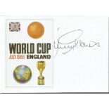 Jimmy Greaves signed 1966 Printed 6 x 4 inch card Good condition. All signed items come with a