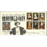 Angela Pleasance signed 1997 Tudors FDC, six Wives of Henry VIII Cambridge Stamps official cover.