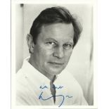 Michael York signed 10 x 8 b/w portrait photo.  Good condition. All signed items come with a