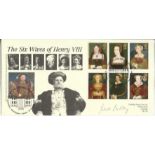 Rosalie Crutchley signed 1997 Tudors FDC, six Wives of Henry VIII Cambridge Stamps official cover.