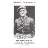 Lt Tasker Watkins Victoria Cross. Signed 1/5th Battalion Brooklet VC Card Good condition. All signed