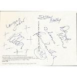 Wings Band Members  Paul McCartney, Denny Lane, Linda McCartney, Laurence Juber, Steve Holley signed