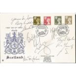 Liverpool legends siugned 1993 Scotish Definitives FDC signed by Billy Liddell, Kenny Dalgleish, Ian