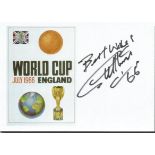 Geoff Hurst signed 1966 Printed 6 x 4 inch card Good condition. All signed items come with a
