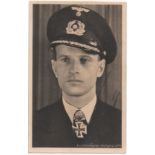 Kapitanleutnant Wolfgang August Eugen Lüth KC + Diamonds  Signed his own Hoffmann 14 x 9 cm